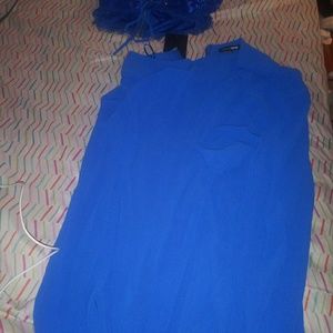 Two Piece Blue Pants/Crop Top Set